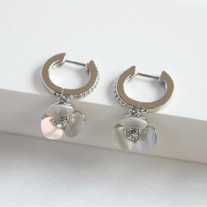 Kate Spade Mini Hoops flower earrings - SILVER - brand new